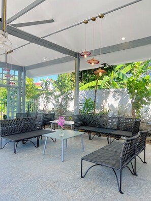 Down comforters, minibar, desk, laptop workspace - Garden House Rice Field and Mountain View (Luang Prabang)