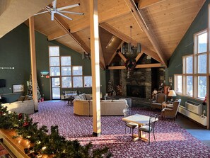 Smart TV, fireplace, table football, ping pong