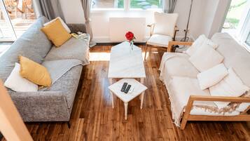 Smart TV, books, stereo