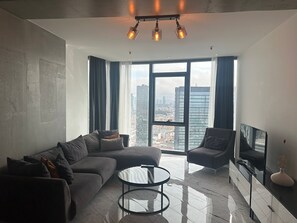 Living area - Şişli's Luxury Residence,Sinpaş Queen,45 th Floor, Panoramic İstanbul City View  (İstanbul)