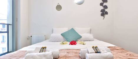 1 bedroom, travel crib, WiFi, bed sheets