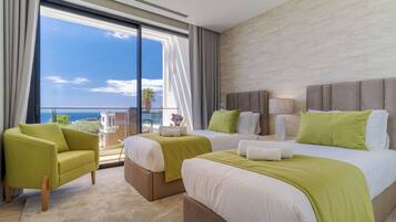 Vila família, vista para o mar | 4 quartos, cortinas blackout, quartos à prova de som