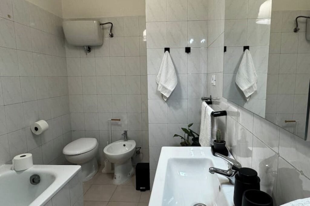 Asciugacapelli, bidet, asciugamani, carta igienica
