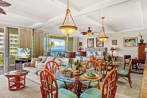 TV - Ocean View steps from beach, dining, shopping 464 (Lahaina)