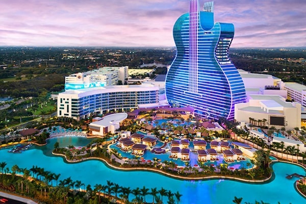 20-minute drive to The Guitar Hotel Light Show.