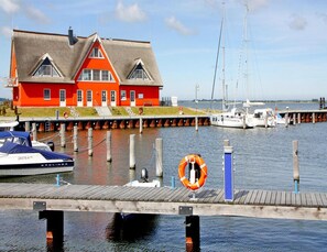 Enjoy waterfront views and access to the marina from this property.