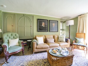 TV, fireplace - Towerhill-a stunning 15th century property in Bodmin, newly renovated, sleeps 10 (Bodmin)