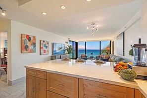 Interior - Luxury Oceanfront Mahana Kaanapali. WHALE WATCH FROM LIVING ROOM SWIVEL CHAIRS! (Lahaina)