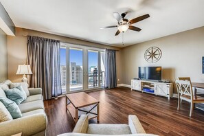 Condo, Multiple Beds (Laketown Wharf 903) | Living area | TV
