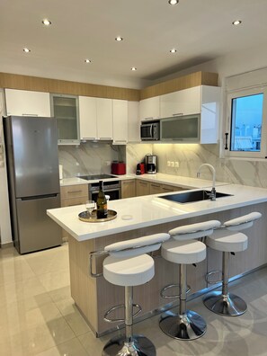 Microwave, oven, stovetop, dishwasher - Athens Penthouse •     View ACROPOLIS/Sea •   Huge Terrace  • Entire Floor yours (Paleo Faliro)