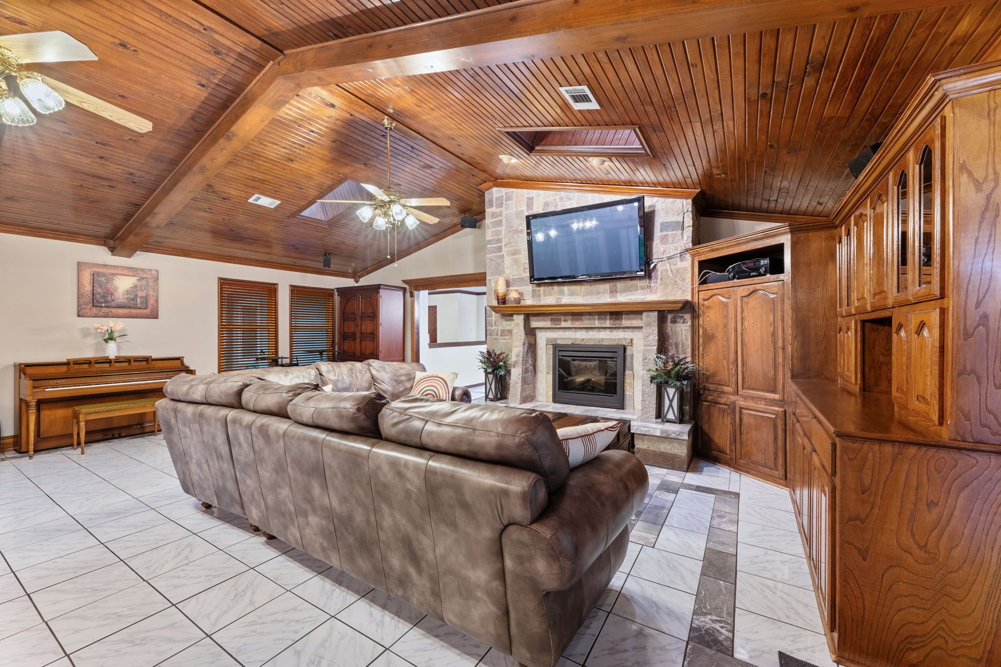 Smart TV, fireplace, video games, foosball