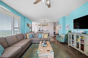 Condo, Multiple Beds (Beach Colony East 14D) | Living area | TV