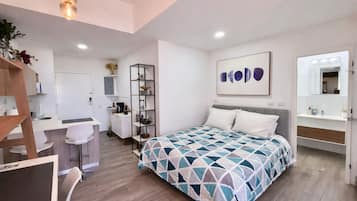 Minibar, blackout curtains, iron/ironing board, free WiFi