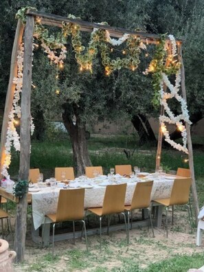 Outdoor banquet area