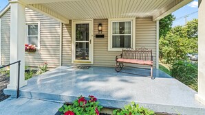 A house with a porch, a bench, and a mailbox. - Downtown Zen - Central Location in Centerville, OH (Centerville)