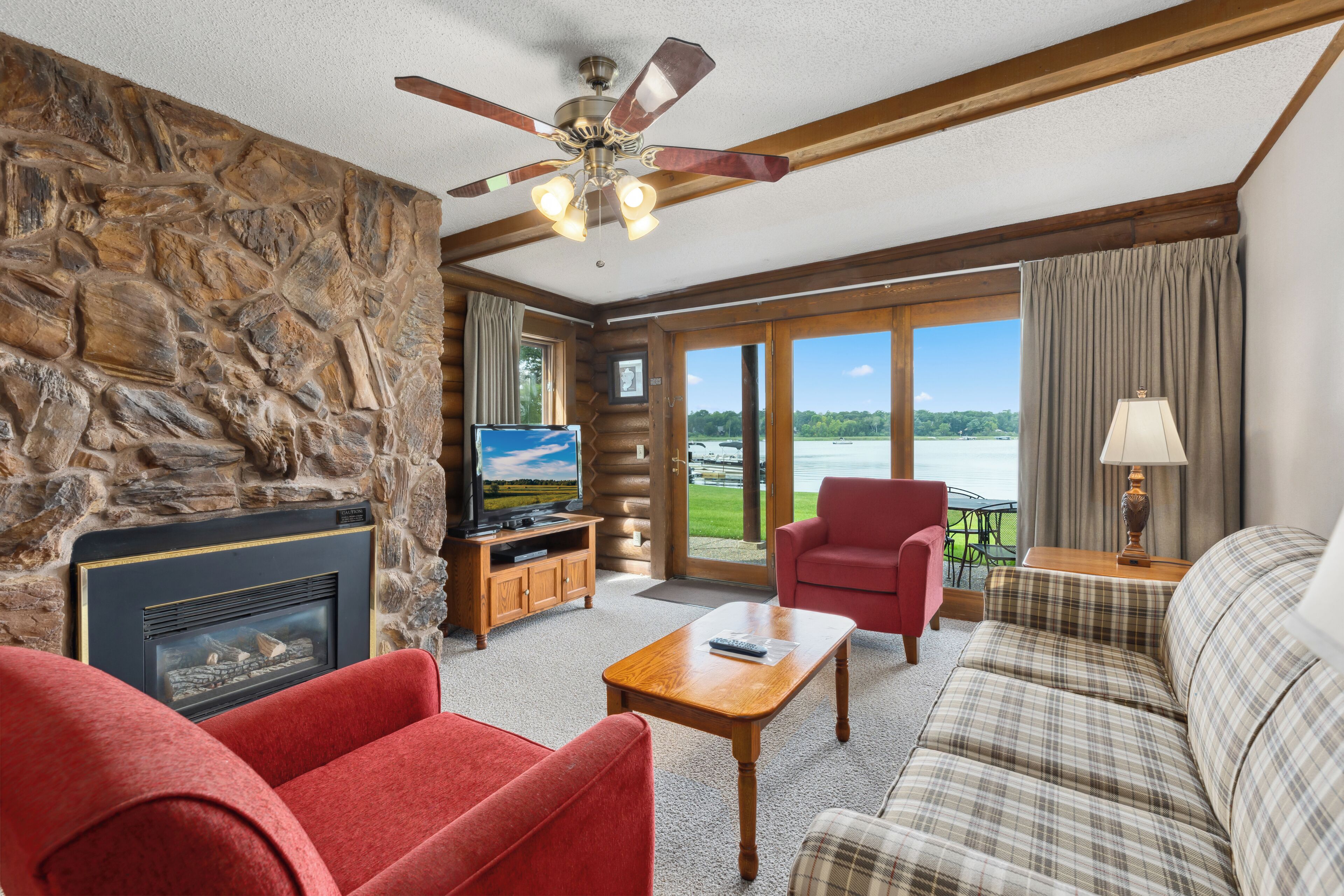 Family Condo, 2 Bedrooms | Living area | Flat-screen TV, fireplace