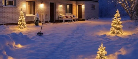 Familienhaus, 3 Schlafzimmer, Gartenblick | Ausblick vom Zimmer
