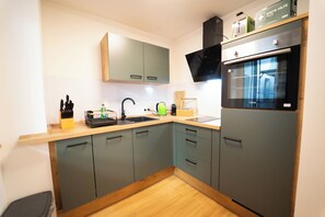 Full-sized fridge, oven, stovetop, dishwasher - LUXOMES: Vilshofen Altstadt Apartments (Vilshofen)