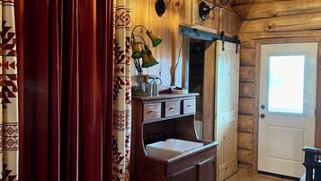 Shower, towels, soap, shampoo