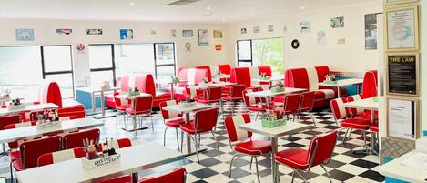 Breakfast, lunch and dinner served