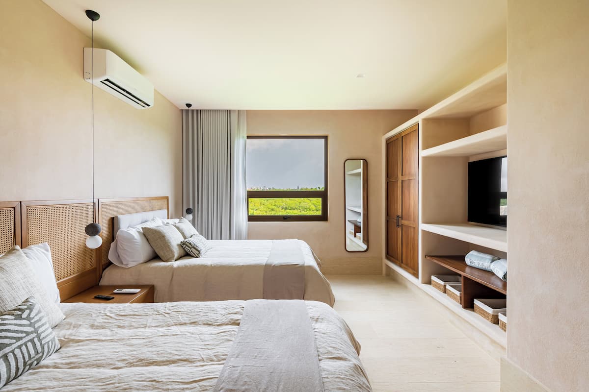 Departamento Gallery, 3 habitaciones, vista a la playa | 3 habitaciones, ropa de cama de alta calidad y camas con efecto memoria