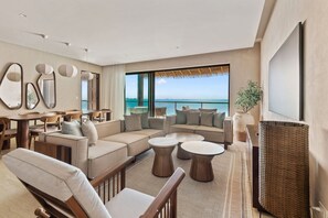 Premier-Penthouse | Wohnzimmer | 50-Zoll-Flachbildfernseher mit Digitalempfang, Fußbodenheizung