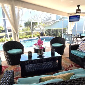 Outdoor pool, a heated pool - 3-bedroom,2-bath house in Cape Coral. Fully Renovated, w/Boat Lift, Heated Pool  (Cape Coral)