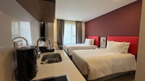 APARTAMENTO TWIN | エジプト綿のシーツ、高級寝具、羽毛の掛け布団、ピロートップベッド