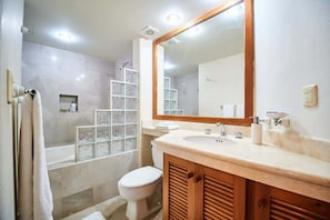 Hair dryer, towels