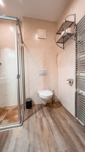 Dusche, Haartrockner, Handtücher