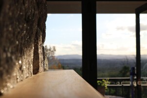 Superior Cabin, Mountain View | Living area | Fireplace