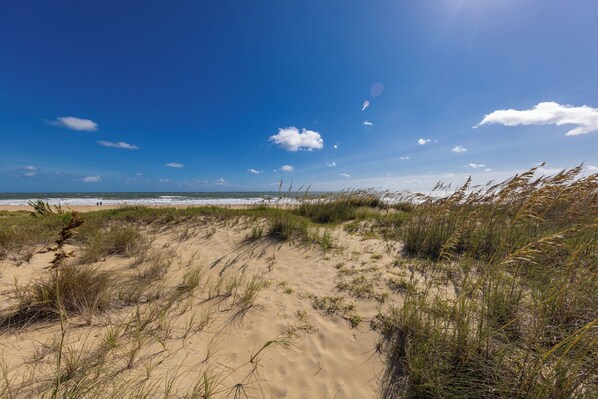 På stranden