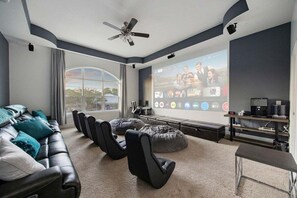 Smart TV, fireplace, foosball, books - Blue Paradise | 8BR Lux Home w/ Heated Pool & Spa (North Myrtle Beach)