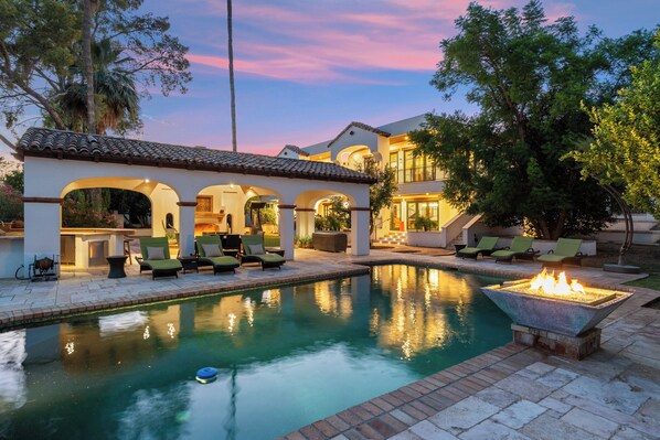 Outdoor pool, a heated pool