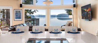 New listing! Beautiful lakefront 3 bedroom 3 bath home, private dock, hot tub, pets, gas, grill