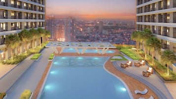 Outdoor pool, a heated pool