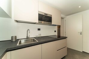 Fridge, oven, stovetop, cookware/dishes/utensils - GuestHost - Galaxy Loft - Appt Venus x4 (Torino)