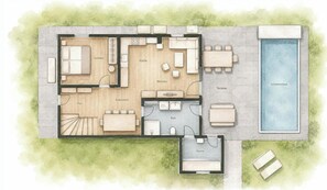 Chalet | Floor plan - Chalet Alpenzauber mit Beheiztem Pool, Inzell (Inzell)