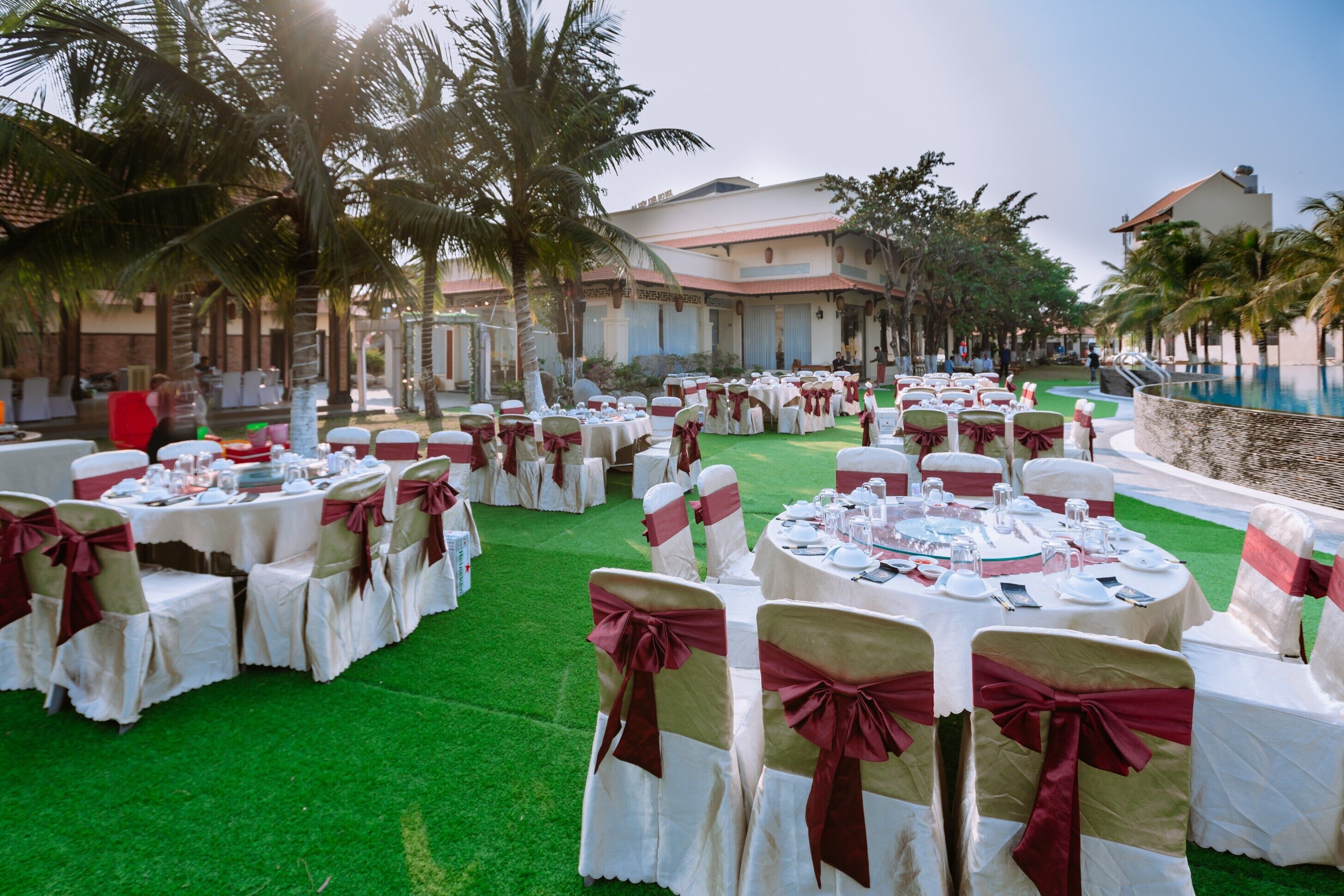 Outdoor wedding area