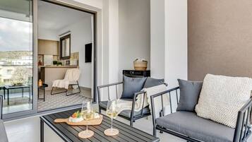 Appartement, 1 slaapkamer, balkon, uitzicht op de stad | Balkon