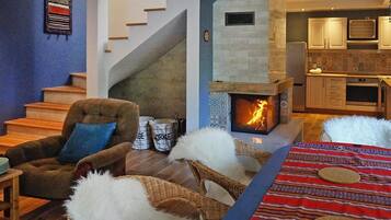 House | Living area | Fireplace