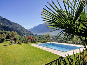 Apartment | Pool | Outdoor pool - Apartment in Goldrain With Pool & Mountain Views (Laces)