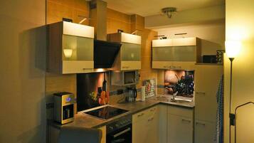 Apartemen | Dapur pribadi | Ketel listrik dan pemanggang roti