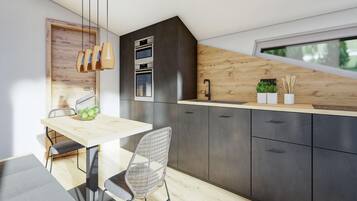 Apartment | Private kitchen | Electric kettle, toaster