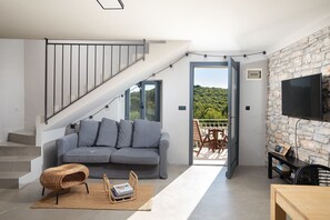 TV, fireplace, foosball