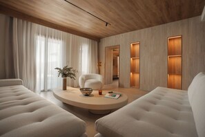 Cedar Forest Suite | Private Pool | Naxos Town View | Living room