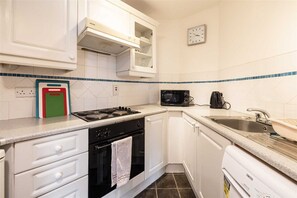 Fridge, oven, stovetop, electric kettle