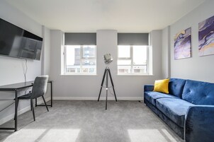 Superior Studio | Living area | 50-inch Smart TV with digital channels