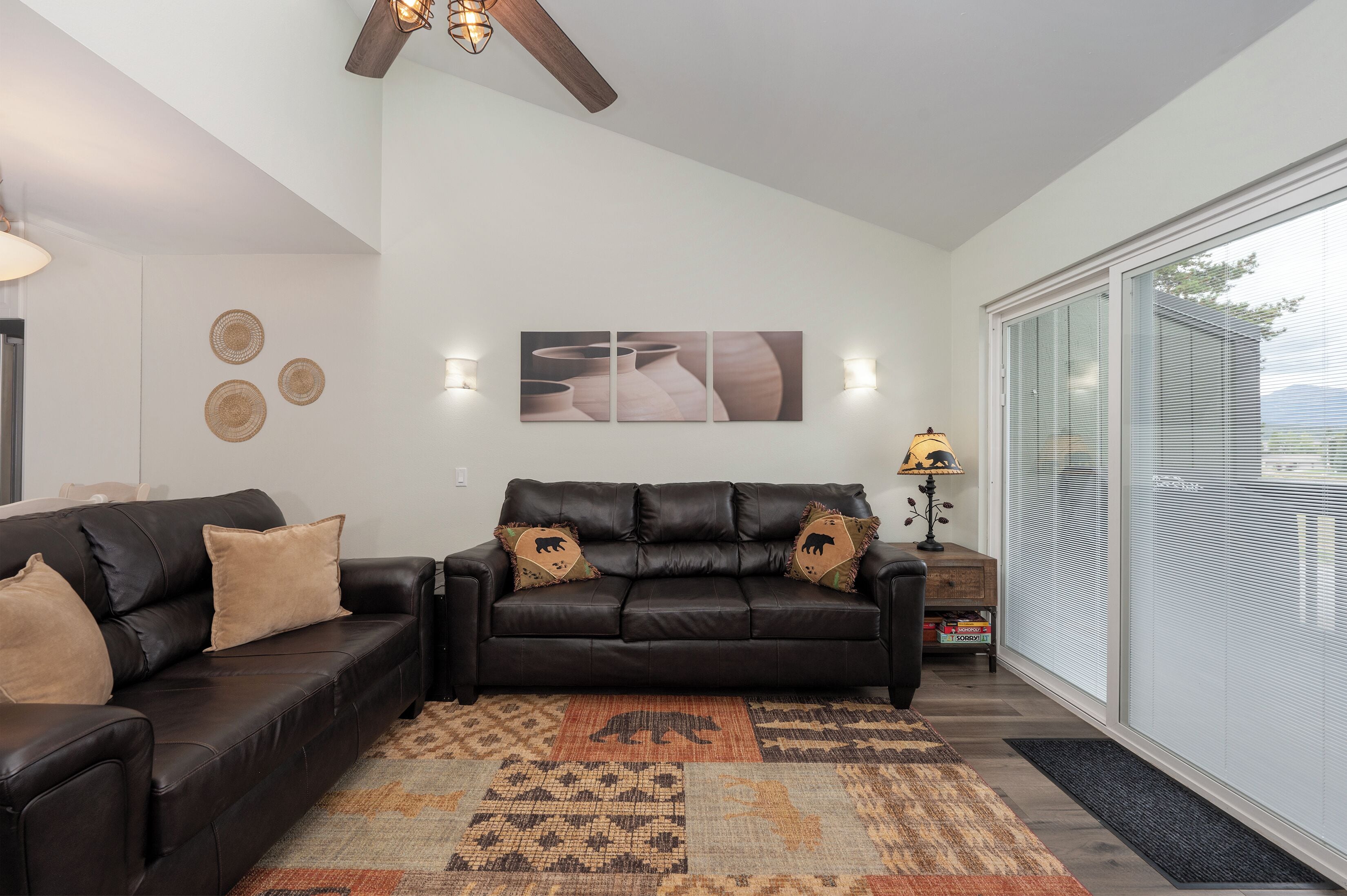 TV, fireplace, computer monitors