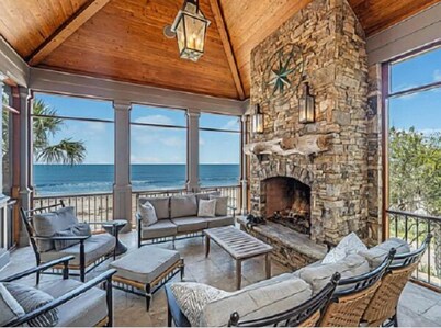 EXCLUSIVE GATED 10,000 square foot OCEANFRONT MASTERPIECE: 1.2 OCEANFRONT ACRES!
